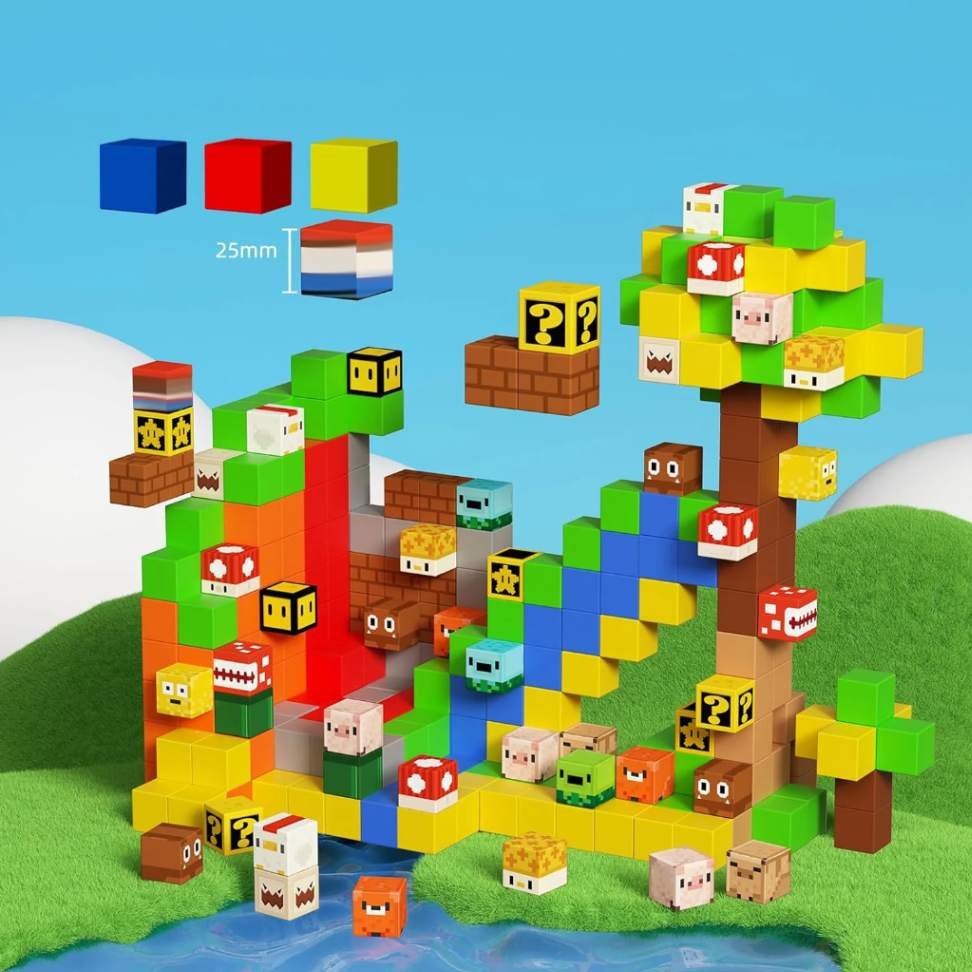 Blocos de Montar Magnéticos em ABS – 100 Peças