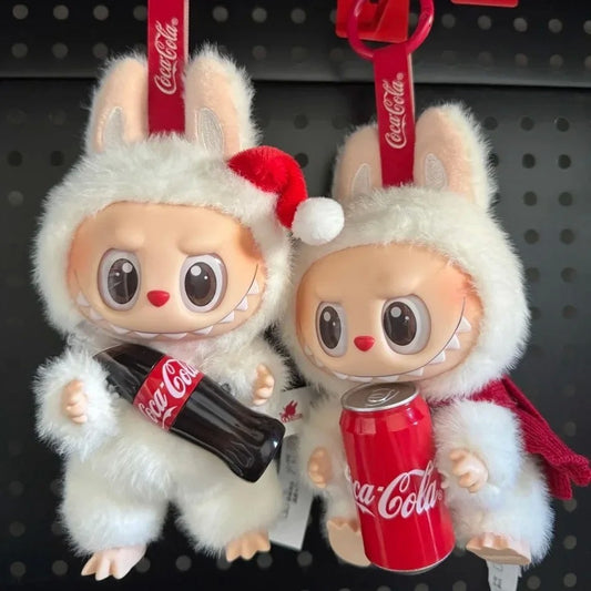 Brinquedo Pelúcia Miniatura Labubu Coca-Cola