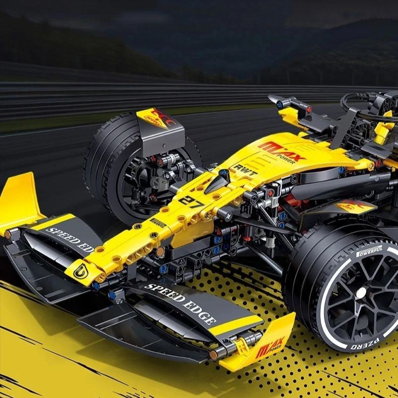 Blocos de Montar Carro Formula 1 Amarelo 1650 Peças