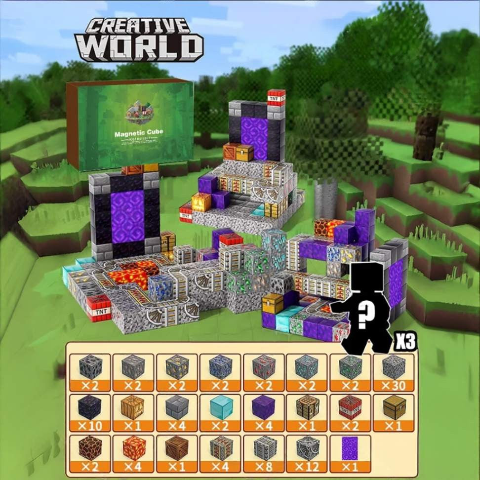 Brinquedo Blocos de Construção Magnético em Plástico ABS