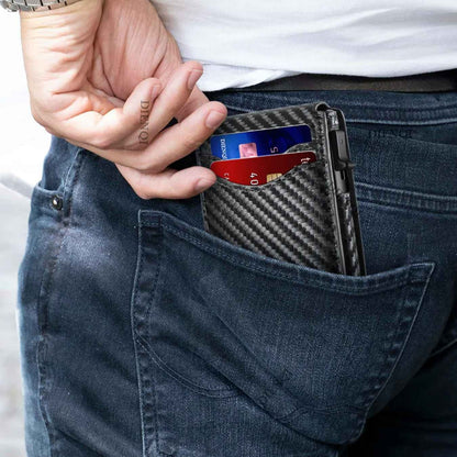 Carteira de Couro Sintético Anti Roubo - 7 Cartões