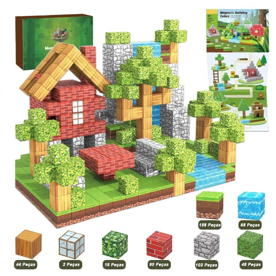Brinquedo Blocos de Construção Magnético em Plástico ABS
