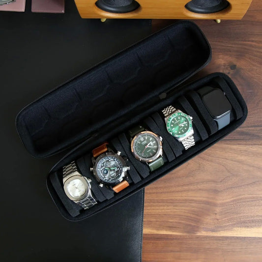 Estojo Organizador de 5 Relógios com Zíper