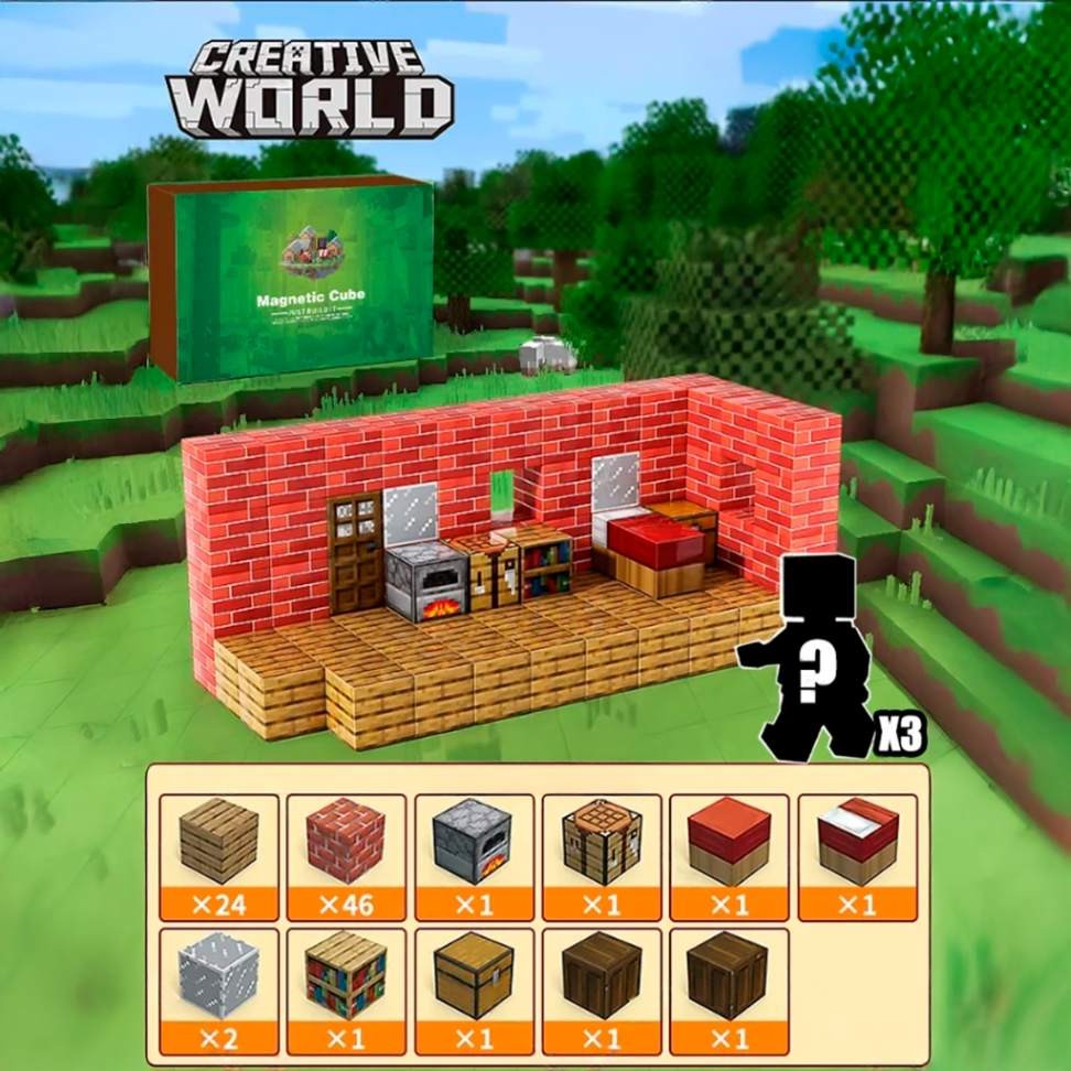 Brinquedo Blocos de Construção Magnético em Plástico ABS