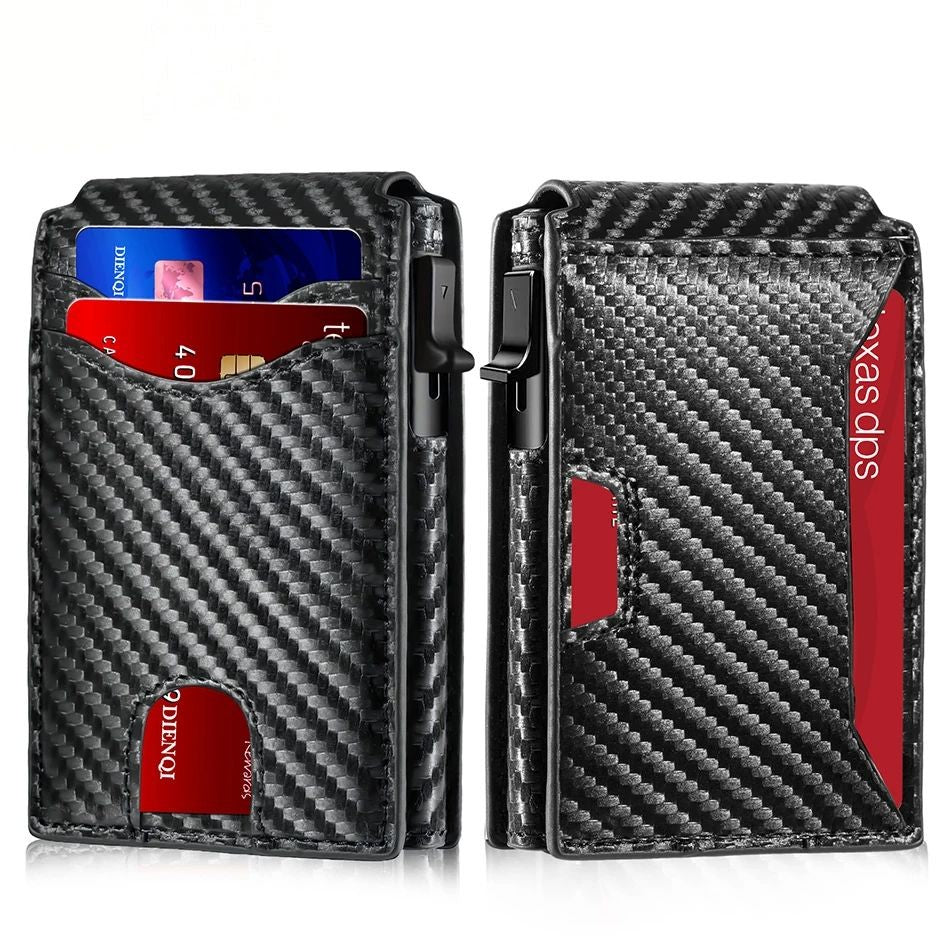 Carteira de Couro Sintético Anti Roubo - 7 Cartões