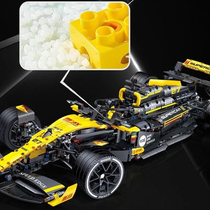 Blocos de Montar Carro Formula 1 Amarelo 1650 Peças
