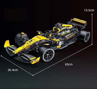 Blocos de Montar Carro Formula 1 Amarelo 1650 Peças