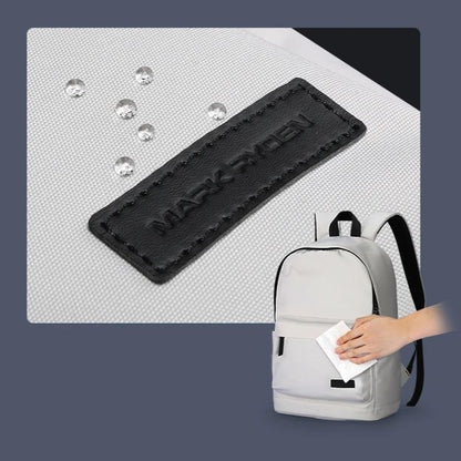 Mochila Branca em Oxford com Compartimento para Notebook