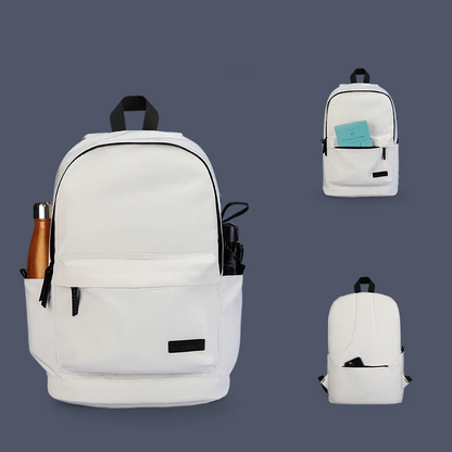 Mochila Branca em Oxford com Compartimento para Notebook
