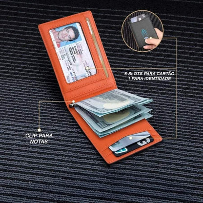 Carteira Compacta com Espaço para 6 Cartões