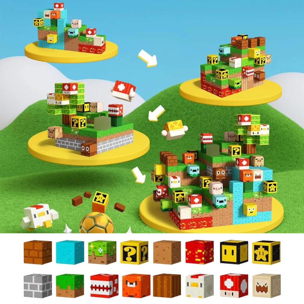 Blocos de Montar Magnéticos em ABS – 100 Peças