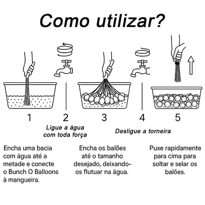 Kit com 111 Bexigas de Água com Suporte Enchedor