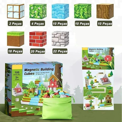 Brinquedo Blocos de Construção Magnético em Plástico ABS