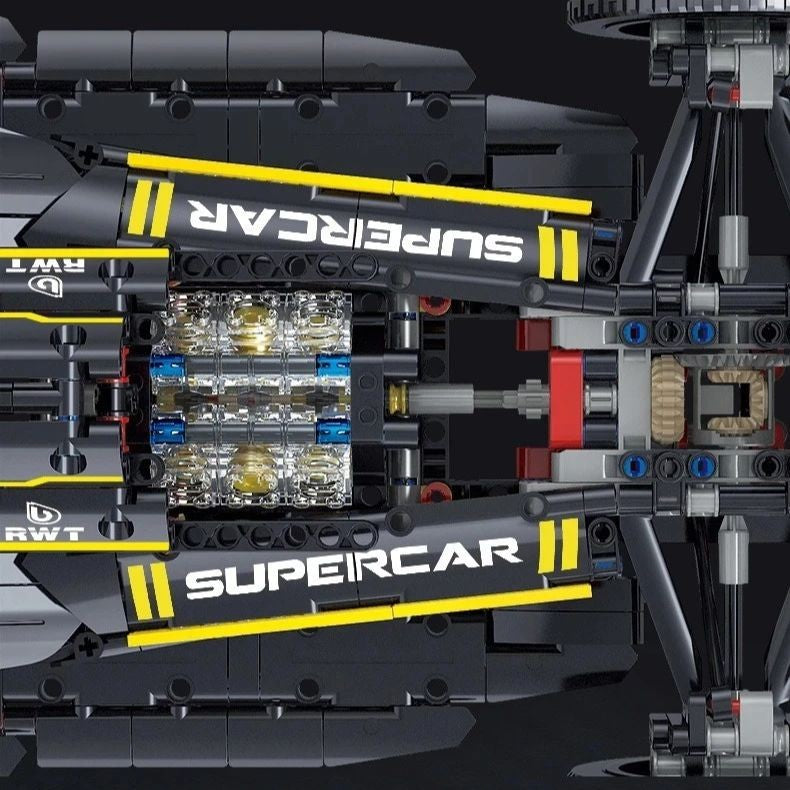 Blocos de Montar Carro Formula 1 Amarelo 1650 Peças
