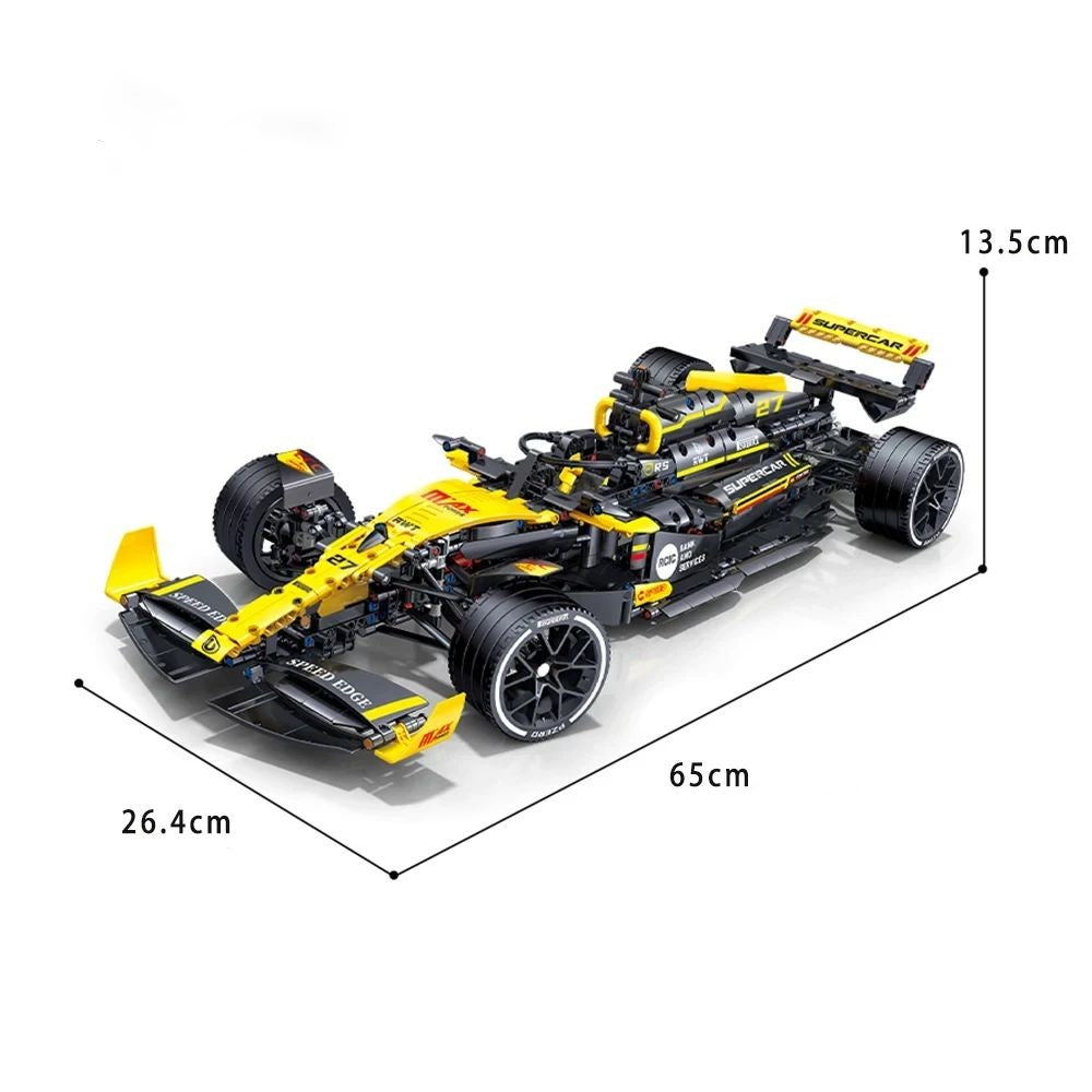 Blocos de Montar Carro Formula 1 Amarelo 1650 Peças