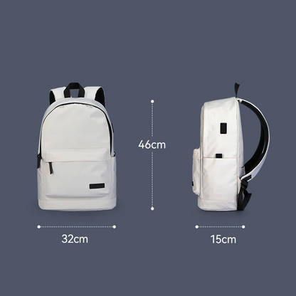 Mochila Branca em Oxford com Compartimento para Notebook