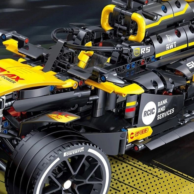 Blocos de Montar Carro Formula 1 Amarelo 1650 Peças