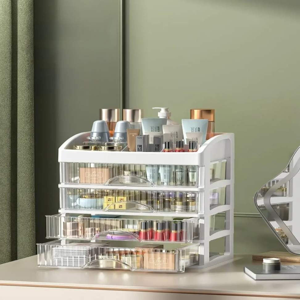 Suporte Organizador com 4 Gavetas Transparentes